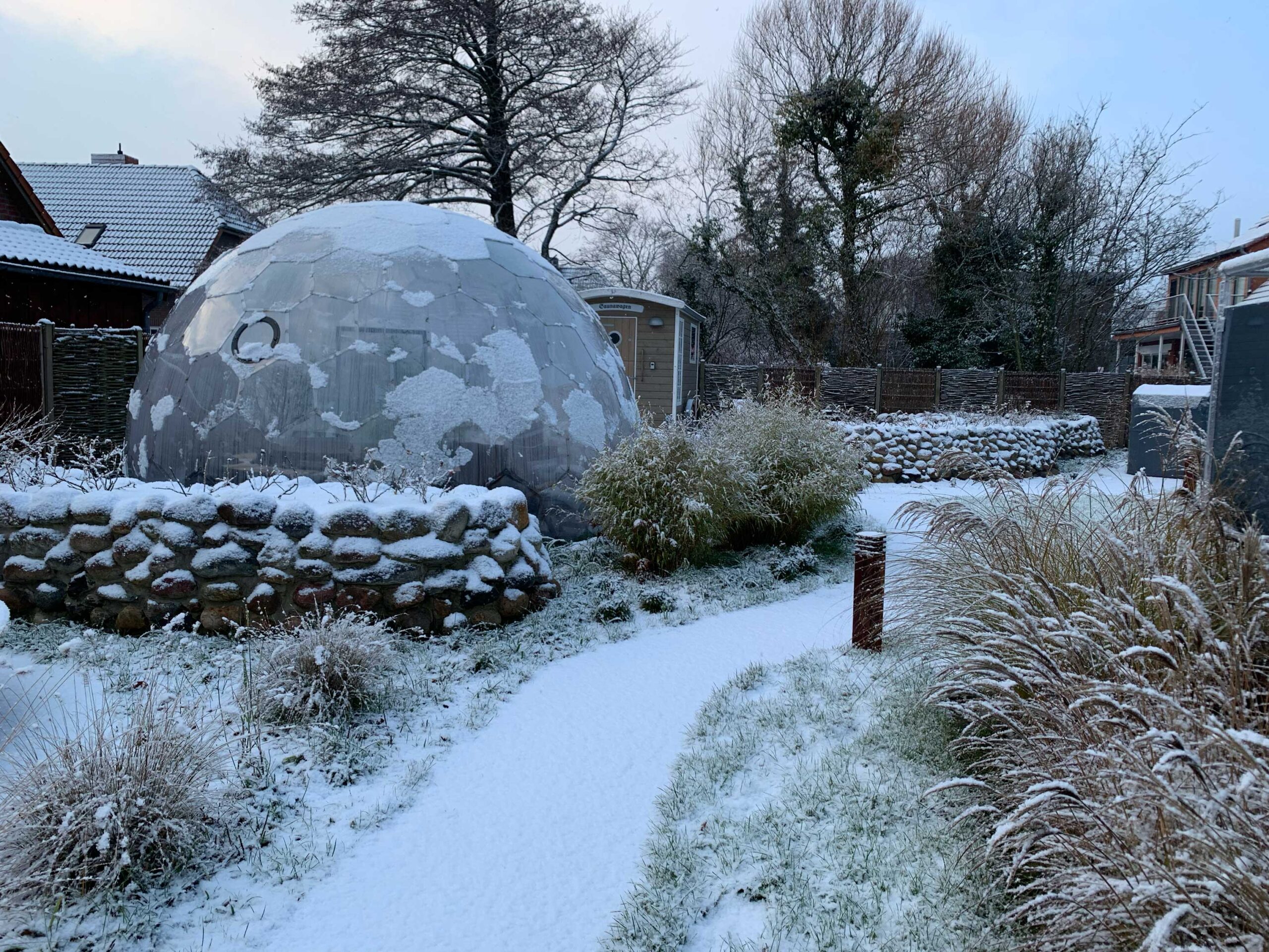 Winterimpressionen im SEASIDE-Wellness-Garten
